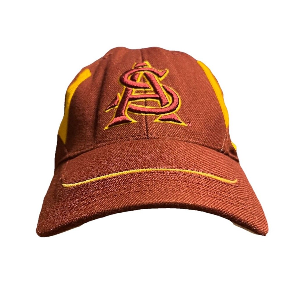 Nike Team Arizona State ASU Adjustable Hat Cap Y2K Maroon Gold Logo Swoosh